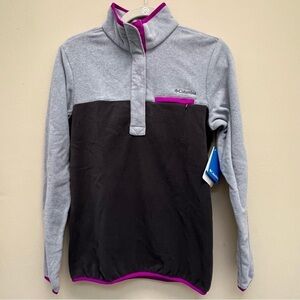 NWT Columbia Mountain Side 1/2 Snap Pullover Fleece Jacket Gray Size Small